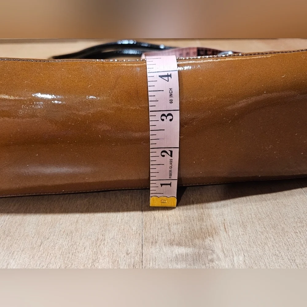 HOBO Int'l Clutch Satchel Purse Bag OMBRE Chocolate Brown Patent Leather NWT